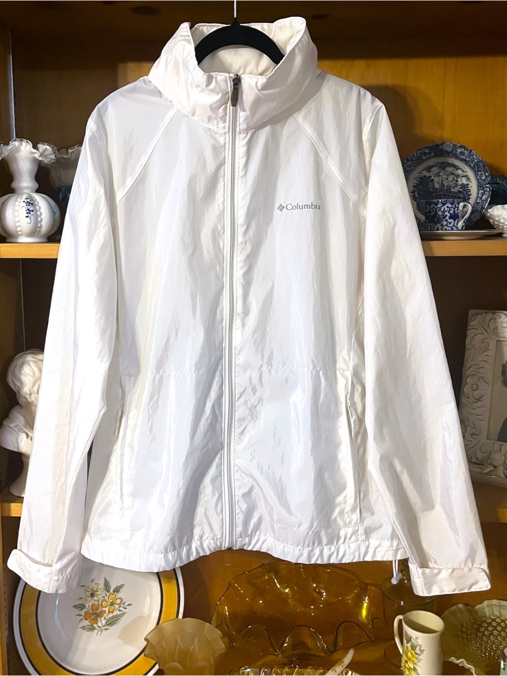 Columbia White Switchback Rain Jacket Size XL